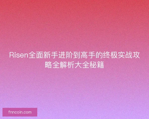 Risen全面新手进阶到高手的终极实战攻略全解析大全秘籍